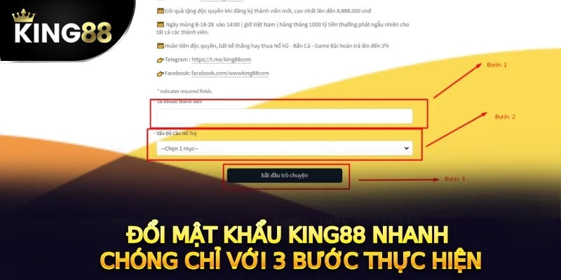 Hướng dẫn cách đổi mật khẩu King88